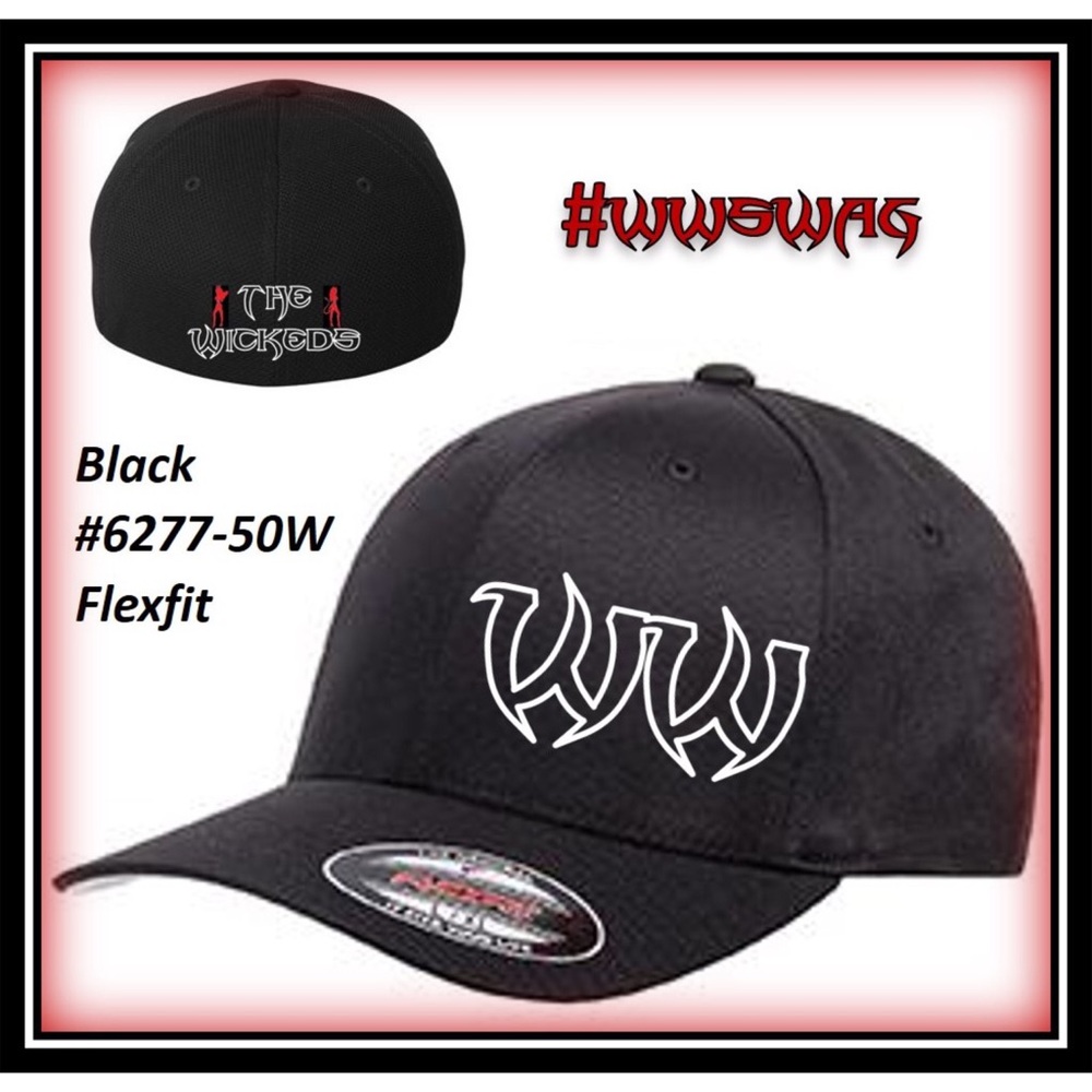 Hat - Flexfit Curved Bill #6277-Black w/White logo